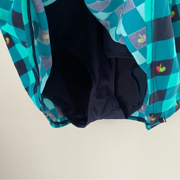 Tommy Hilfiger Women's Fly Dobby Gingham Tie Front Bandeau Swim Dress Size 4 - Picture 3 of 4